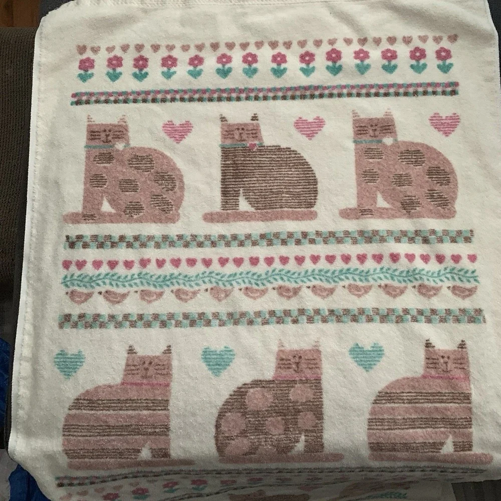 Vintage Utica Pat Meyers Fat‎ Cat Bath Towel